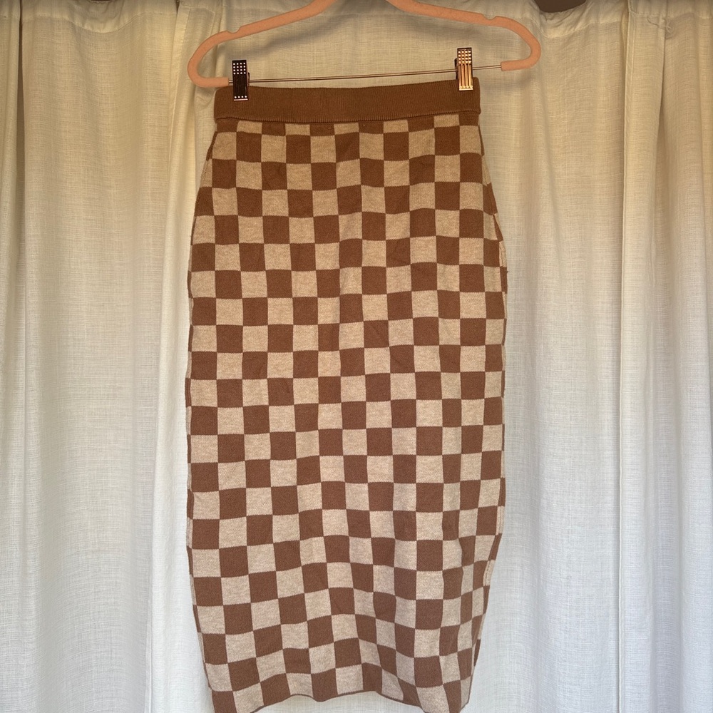 Tan Midi Pencil Skirt for Casual and Work